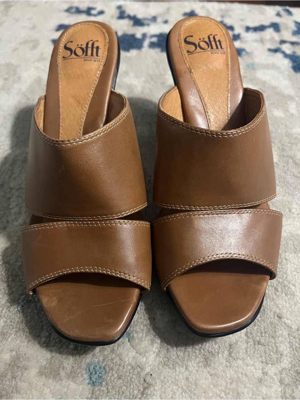 Soft Brown Leather Mule Sandal